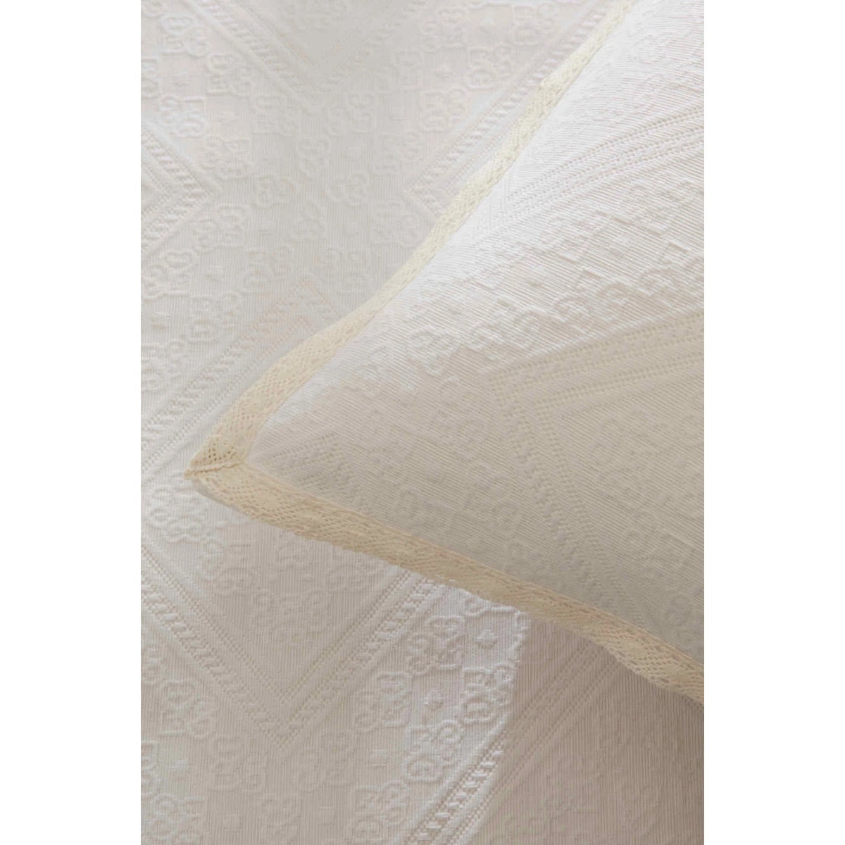 Karaca Home Adelia Frilled Double Bedspread Set White - MALLTURK