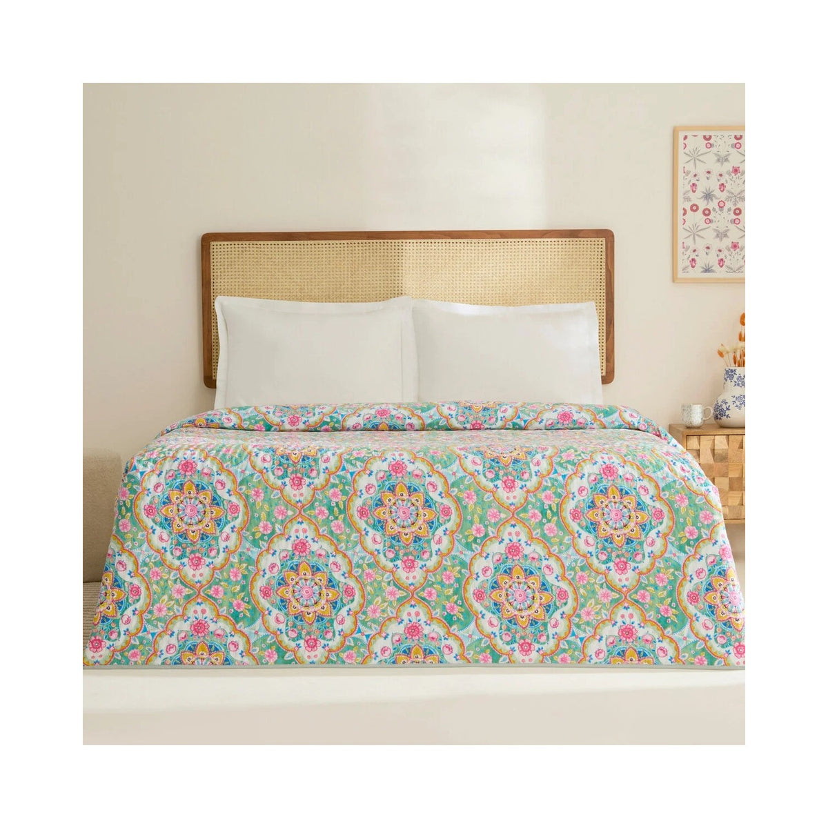 Karaca Home Luna Multi-Purpose Double Bedspread Multicolor - MALLTURK