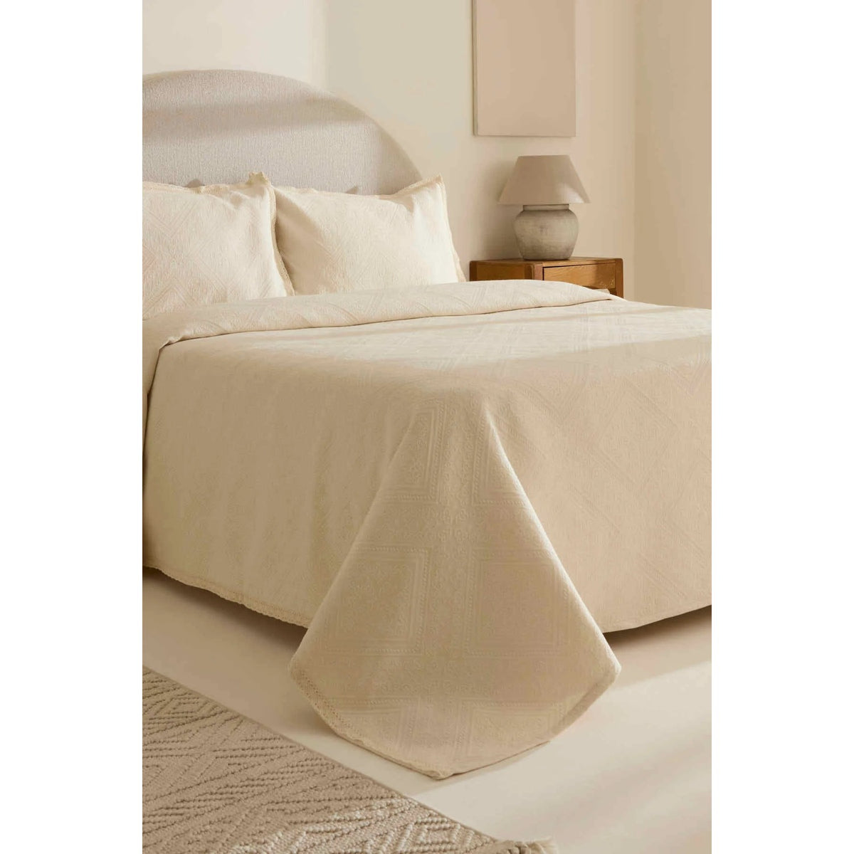 Karaca Home Adelia Fistolu Double Bedspread Set Natural - MALLTURK