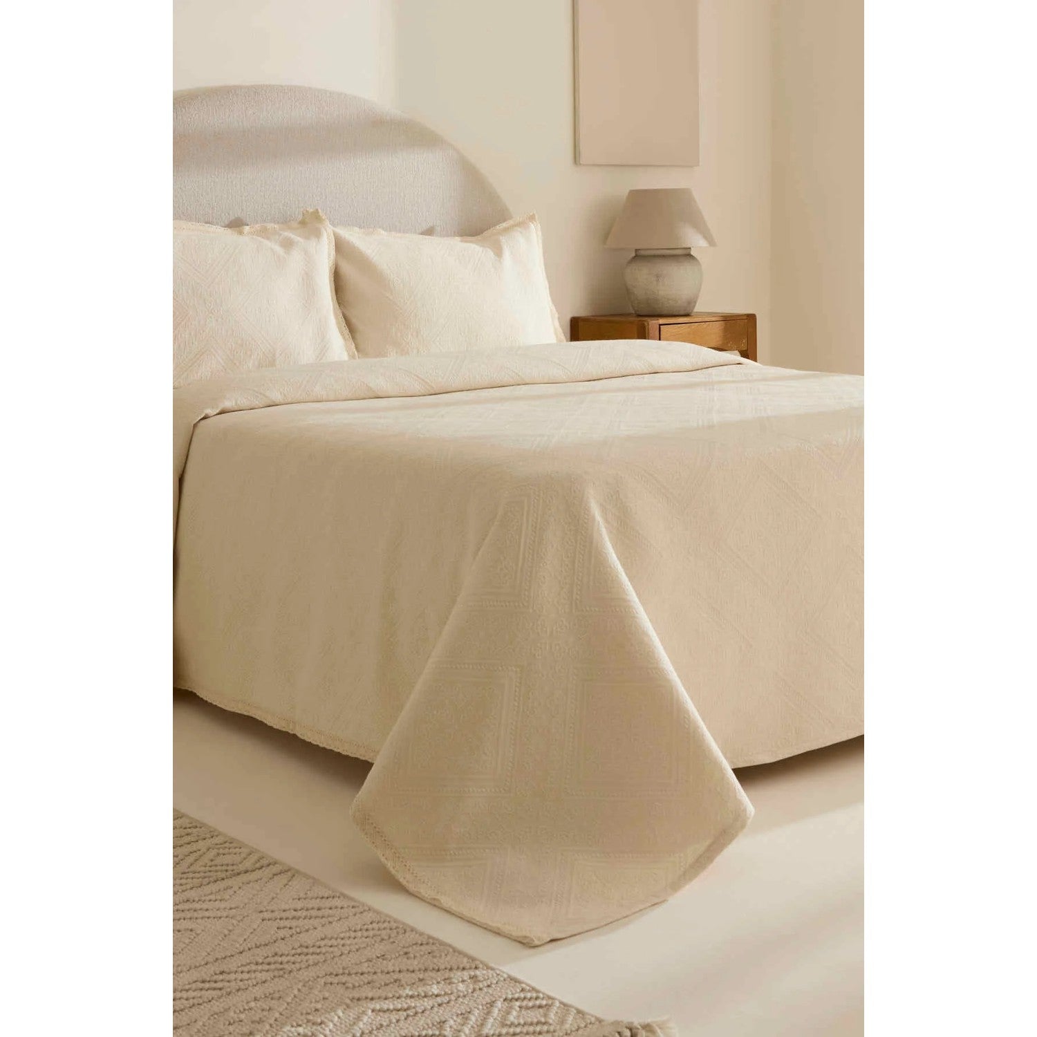 Karaca Home Adelia Fistolu Double Bedspread Set Natural - MALLTURK