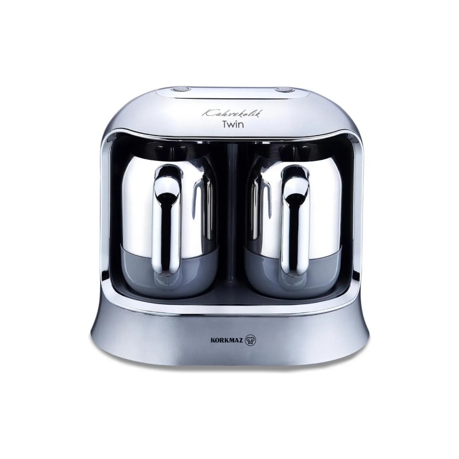 Korkmaz Kahvekolik Twin Chrome Automatic Coffee Maker - MALLTURK