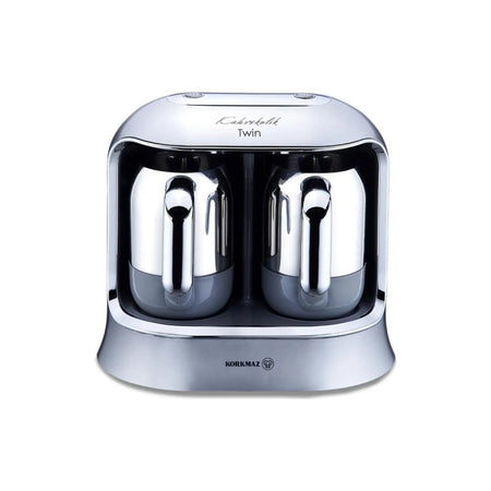 Korkmaz Kahvekolik Twin Chrome Automatic Coffee Maker - MALLTURK