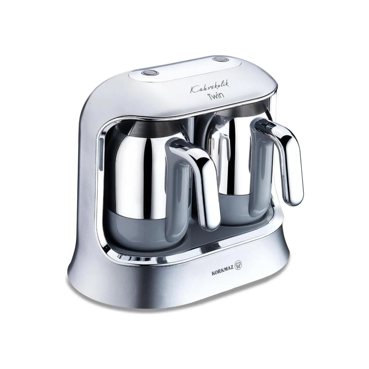 Korkmaz Kahvekolik Twin Chrome Automatic Coffee Maker - MALLTURK