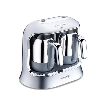 Korkmaz Kahvekolik Twin Chrome Automatic Coffee Maker - MALLTURK