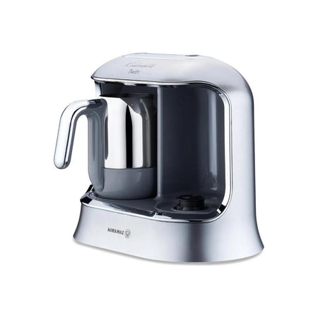 Korkmaz Kahvekolik Twin Chrome Automatic Coffee Maker - MALLTURK