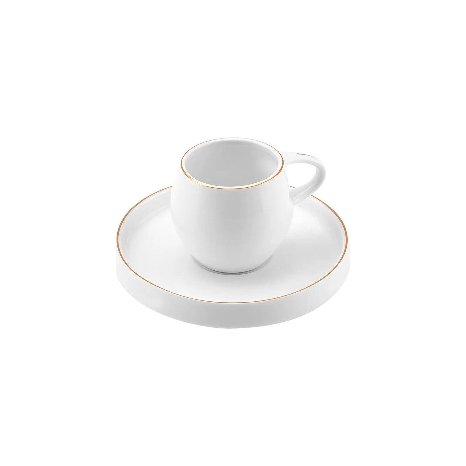 Karaca Sunset 12-Piece White Porcelain Turkish Coffee Cup Set for 6