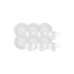 Karaca Sunset 12-Piece White Porcelain Turkish Coffee Cup Set for 6