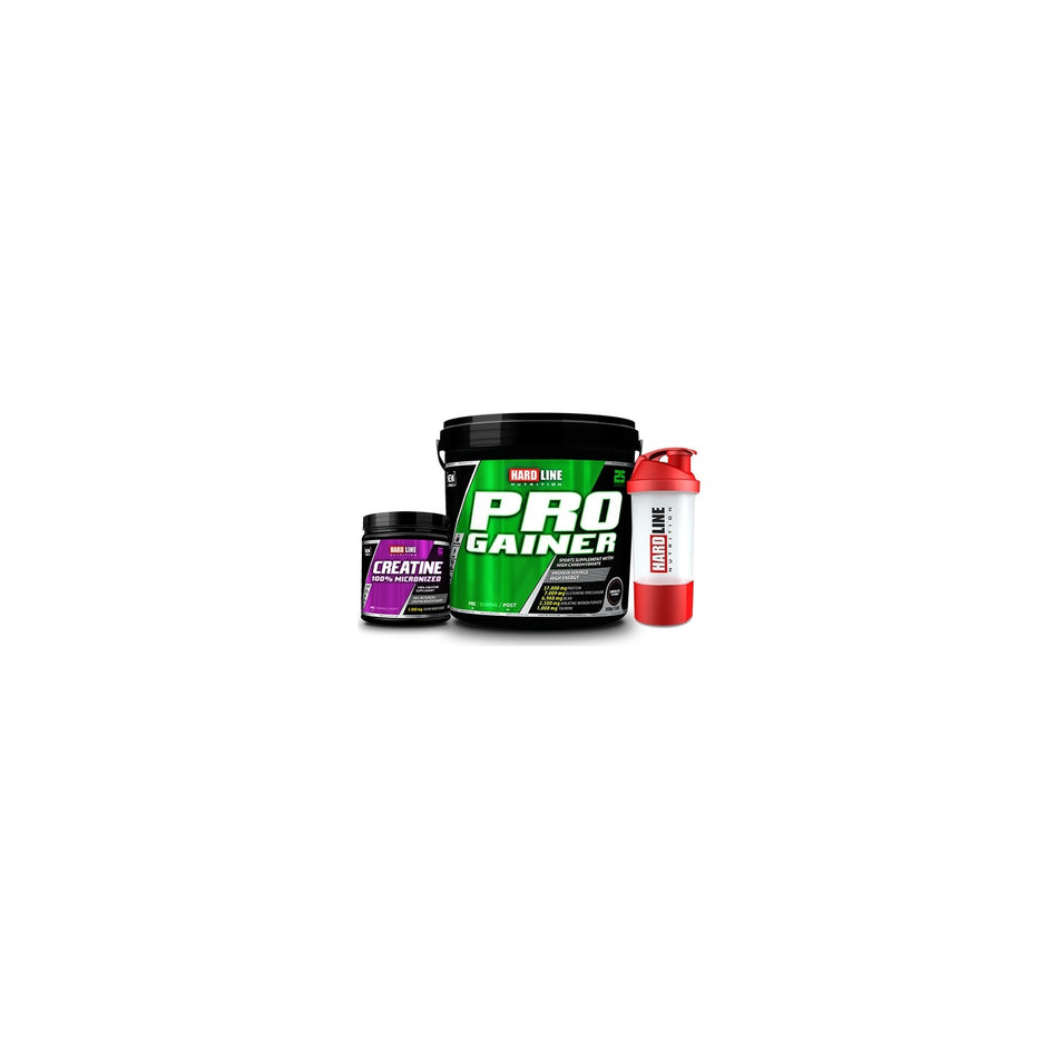 Hardline Nutrition Hardline Progainer Chocolate 5000 gr + 100% Micronized Creatine 300 gr + Shaker - MALLTURK