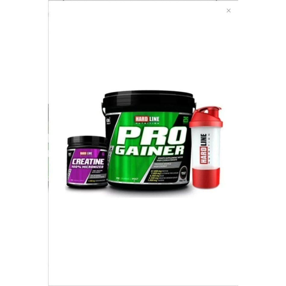 Hardline Nutrition Hardline Progainer Chocolate 5000 gr + 100% Micronized Creatine 300 gr + Shaker - MALLTURK