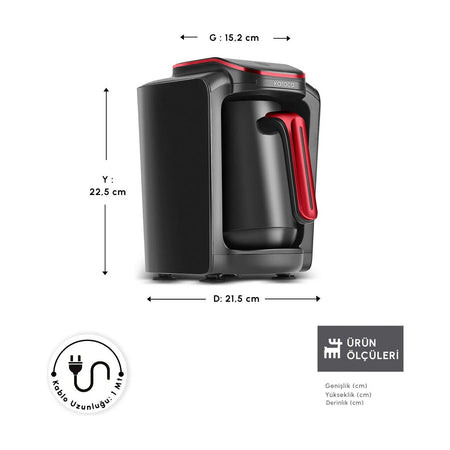 Karaca Hatir Neo-S Milk-Based Turkish Coffee Maker, Red - MALLTURK