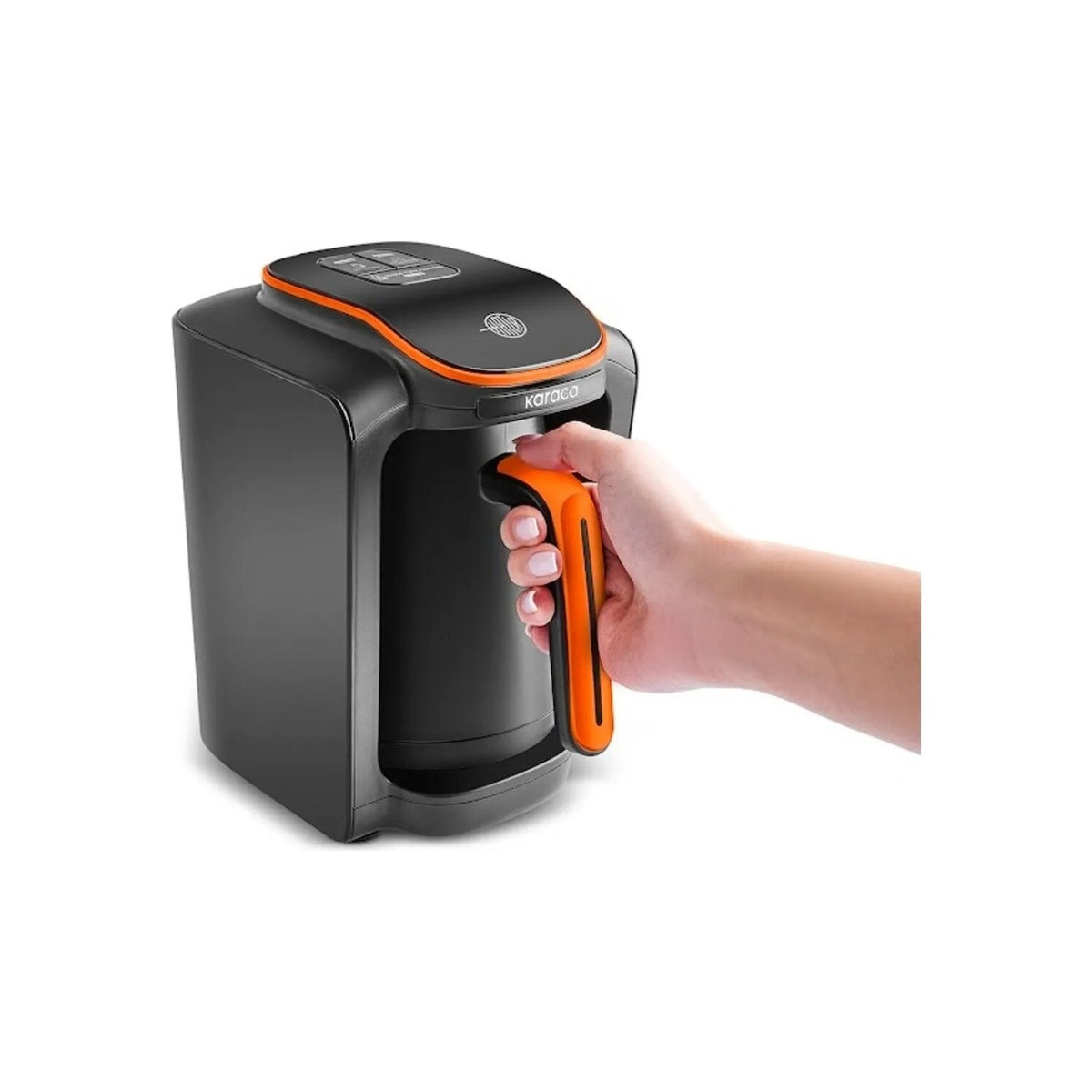 Karaca Hatir Neo-S Automatic Turkish Coffee Maker, Orange, 5-Cup Capacity - MALLTURK