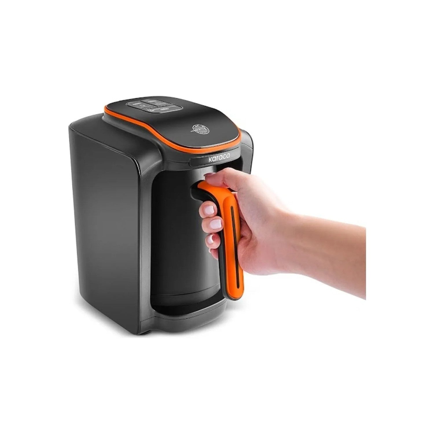 Karaca Hatir Neo-S Automatic Turkish Coffee Maker, Orange, 5-Cup Capacity - MALLTURK