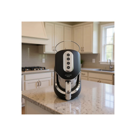 Korkmaz Kahvekolik Automatic Coffee Maker, Black and Chrome - MALLTURK