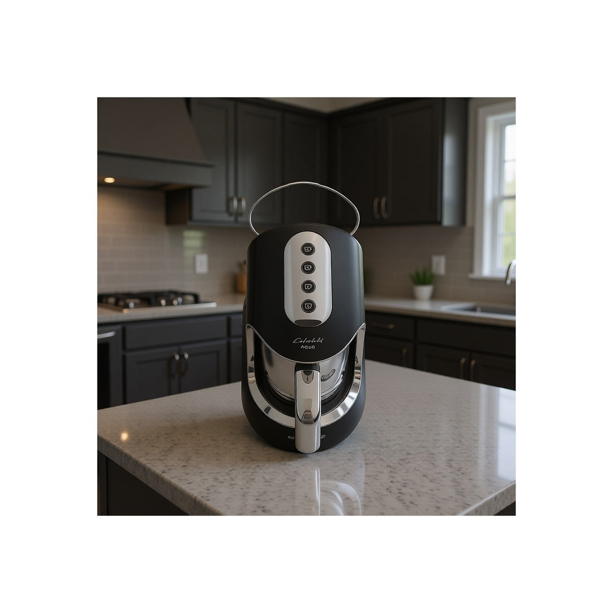 Korkmaz Kahvekolik Automatic Coffee Maker, Black and Chrome - MALLTURK