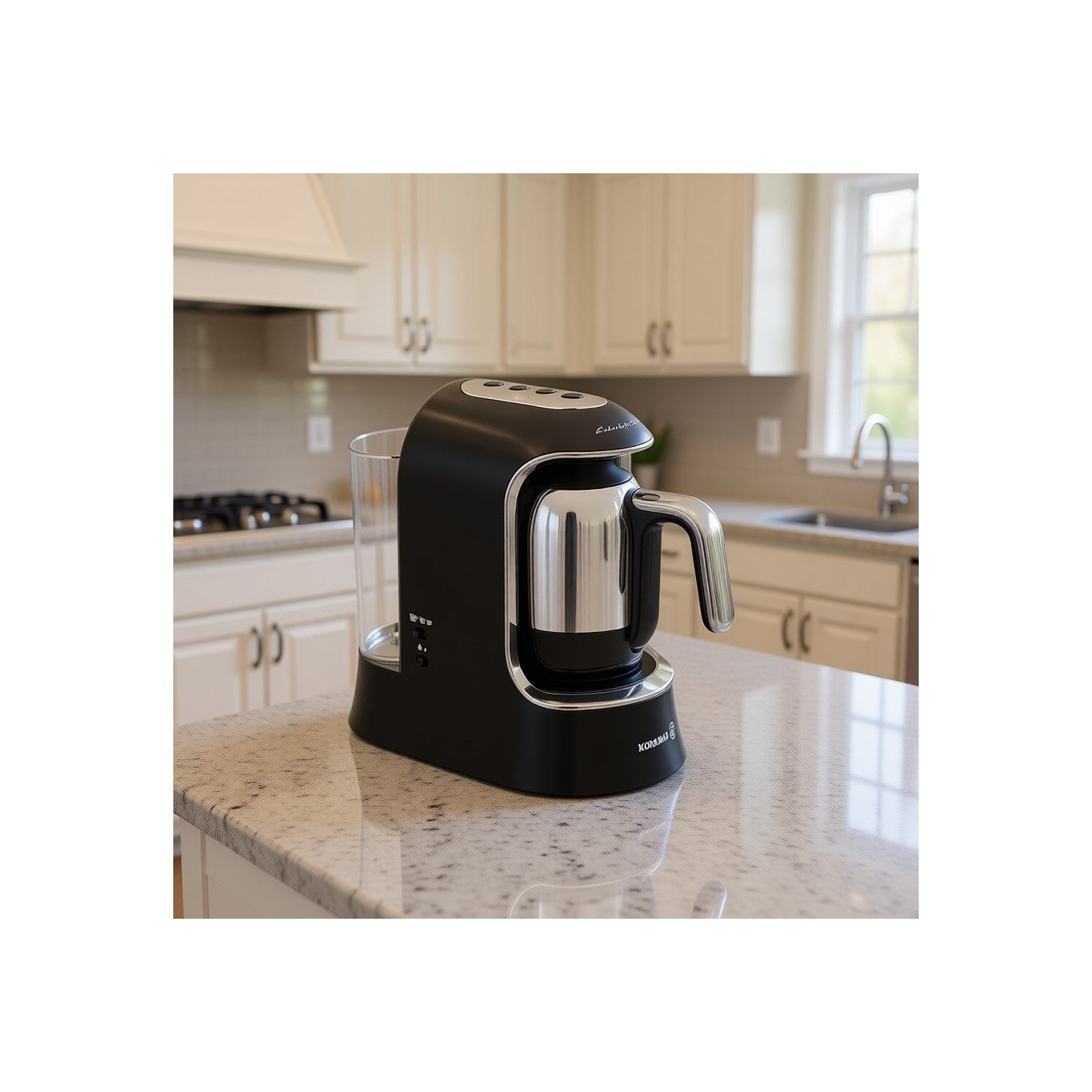 Korkmaz Kahvekolik Automatic Coffee Maker, Black and Chrome - MALLTURK
