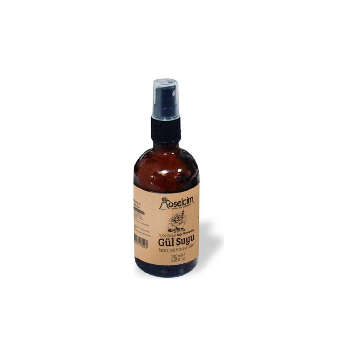 Roselcim Natural Rose Water 100 ml Revitalizing Effect for All Skin Types Pure Rose Ingredients - MALLTURK