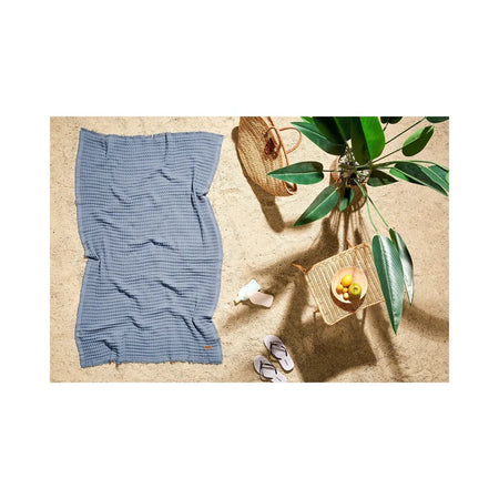 Ozdilek Waffle Beach Towel 70x140 cm Navy Blue - MALLTURK