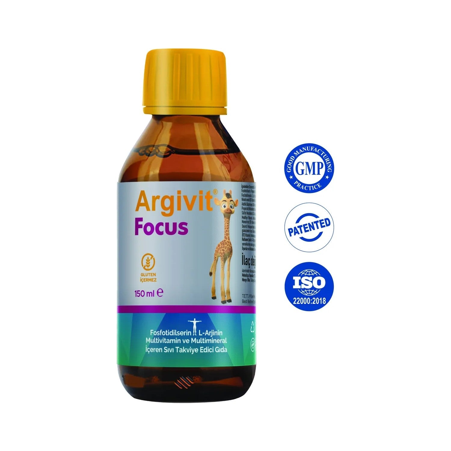 Argivit Focus 150 ml Fosfotidilserin L-Arjinin Multivitamin Turkey Origin Dietary Supplement - MALLTURK