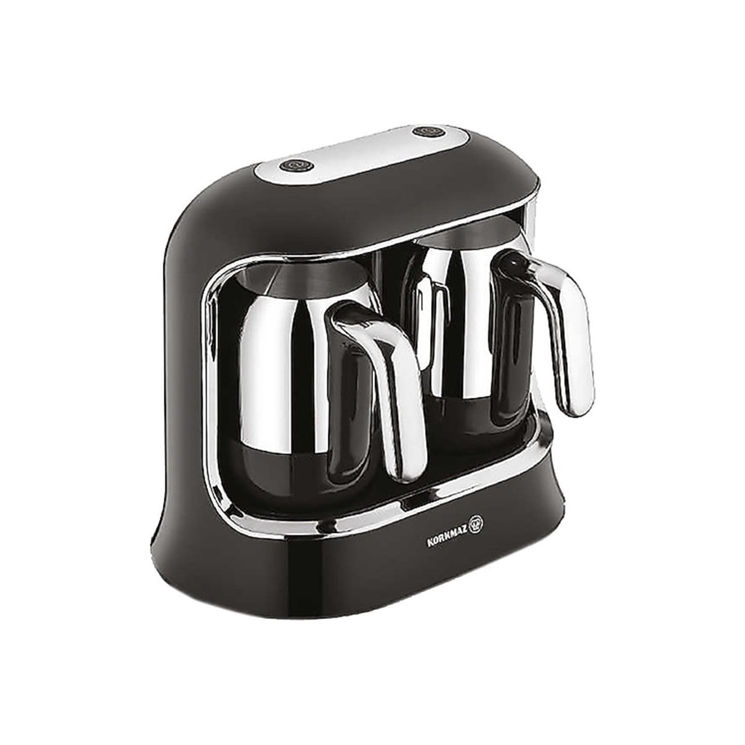 Korkmaz Kahvekolik Twin Automatic Coffee Maker, Black and Chrome - MALLTURK