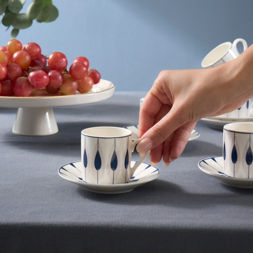 Karaca Ahenk Turkish Coffee Cup Set for 6, 80 ml