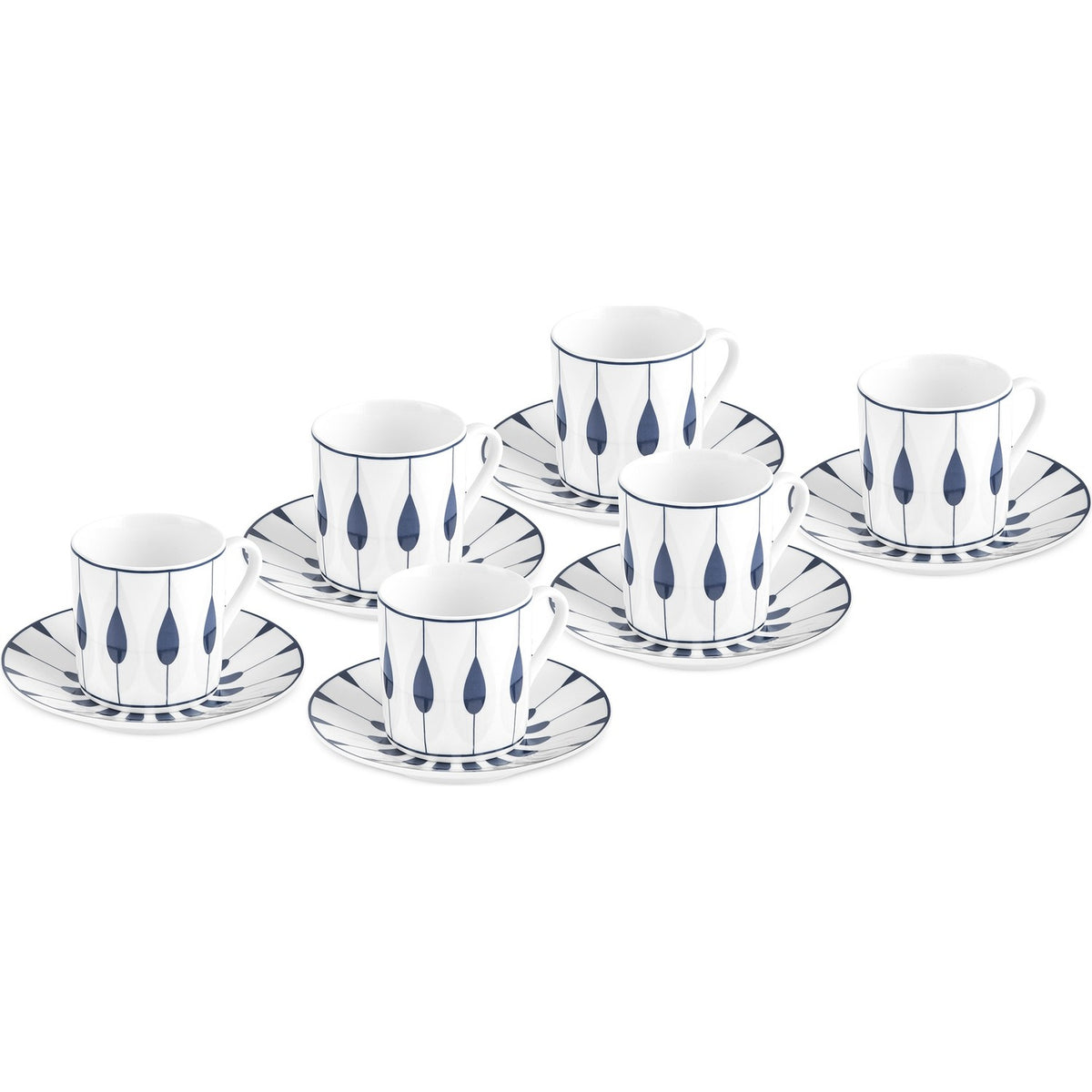 Karaca Ahenk Turkish Coffee Cup Set for 6, 80 ml - MALLTURK
