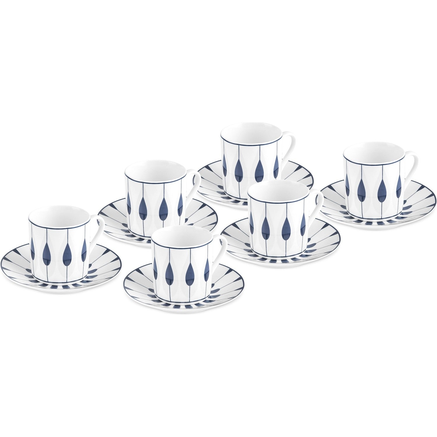 Karaca Ahenk Turkish Coffee Cup Set for 6, 80 ml