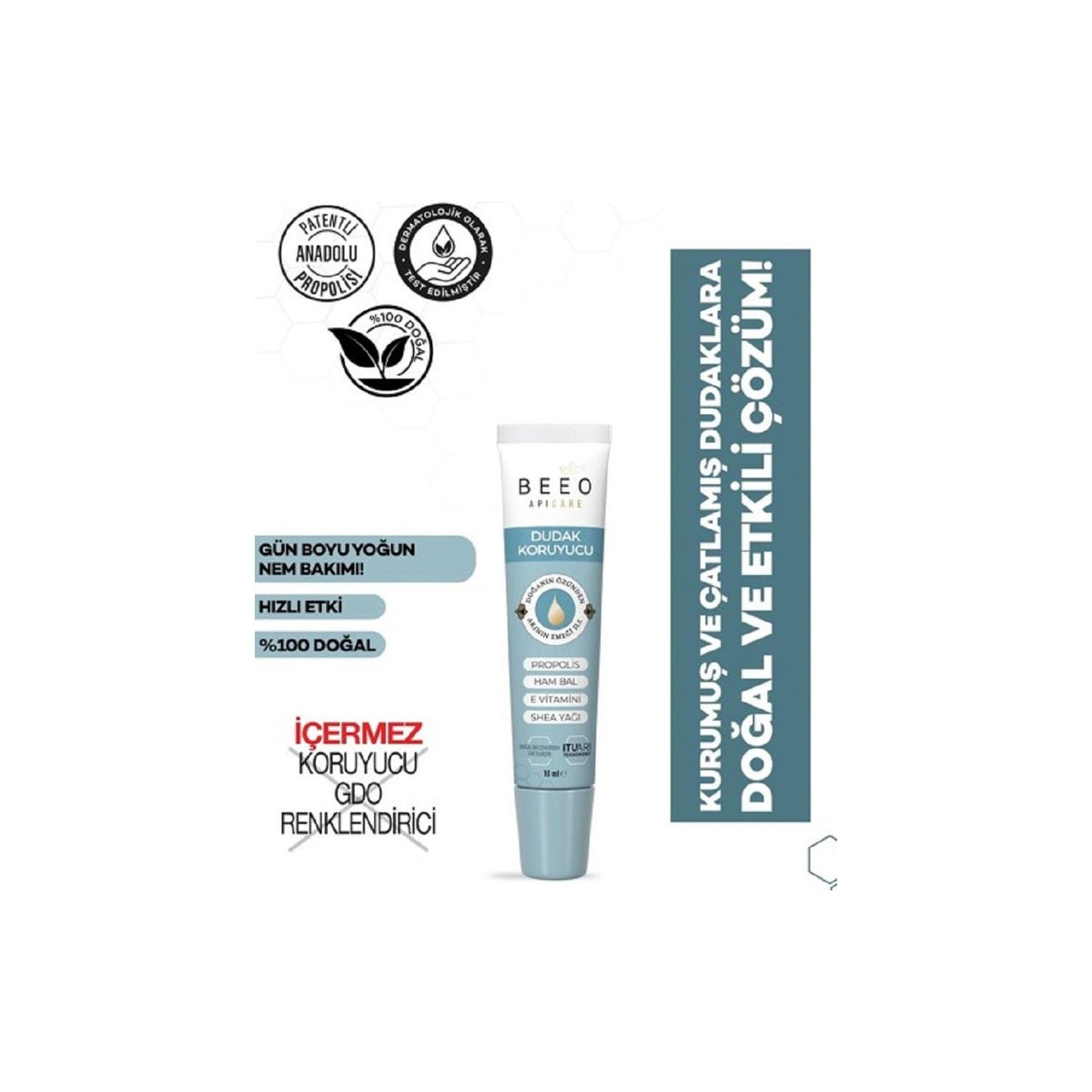 BEE'O Up Intensive Moisturizing Lip Balm Raw Honey - MALLTURK