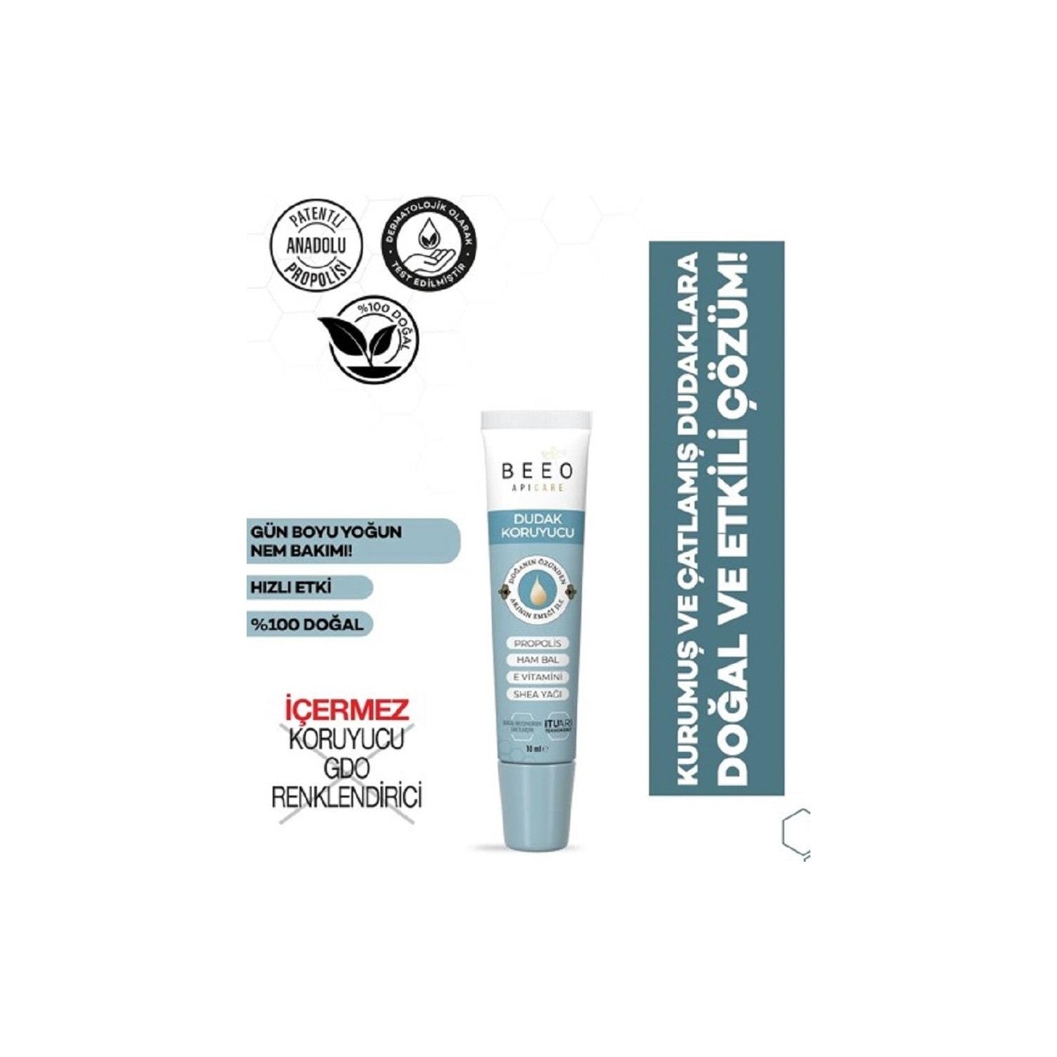 BEE'O Up Intensive Moisturizing Lip Balm Raw Honey - MALLTURK