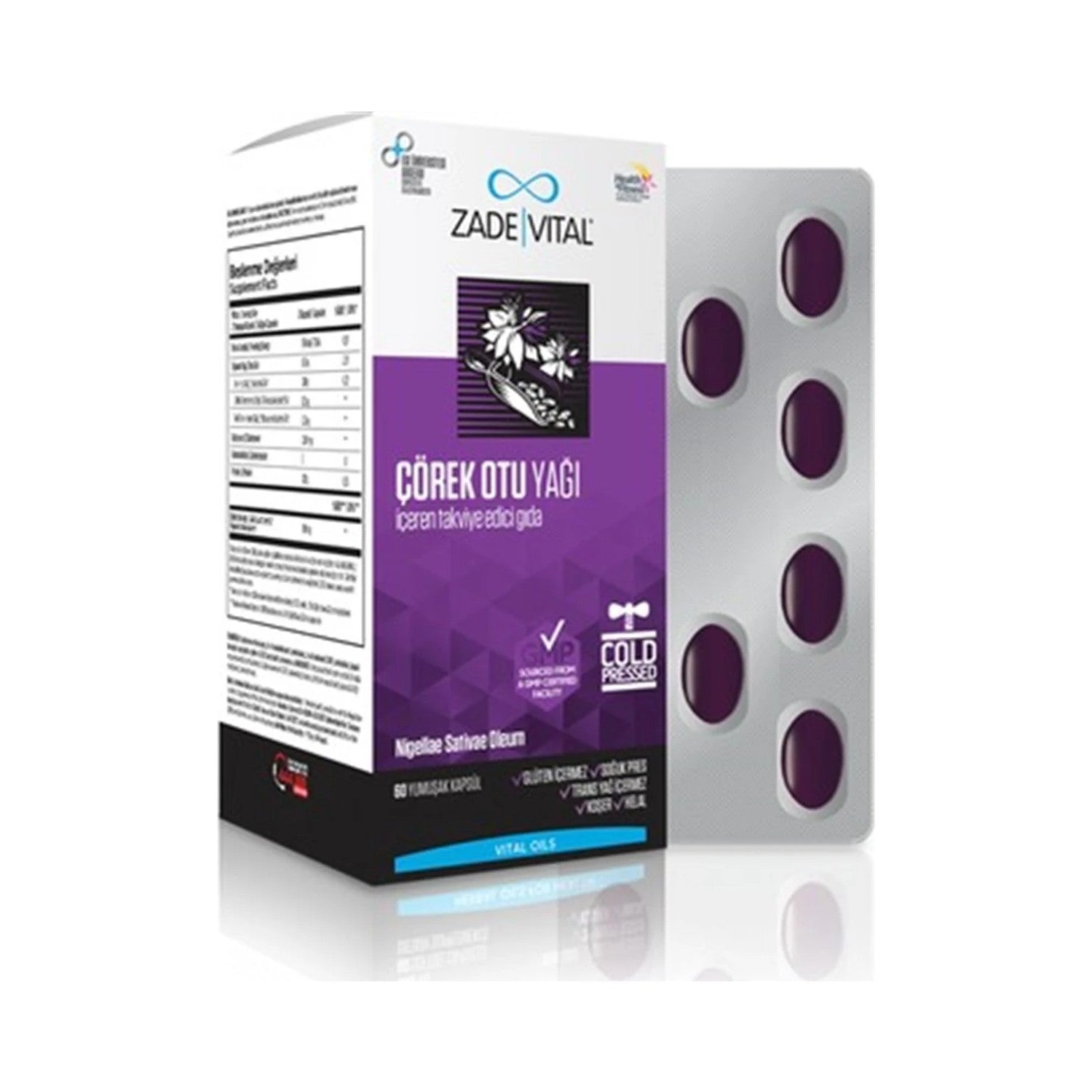 Zade Vital Black Seed Oil with Dietary Supplement 60 Capsule - MALLTURK