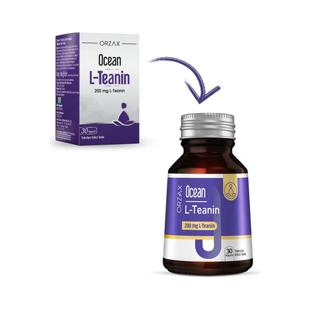 Orzax Ocean L-Teanin 200 mg 30 Capsule Vegan Dietary Supplement Turkey Origin - MALLTURK