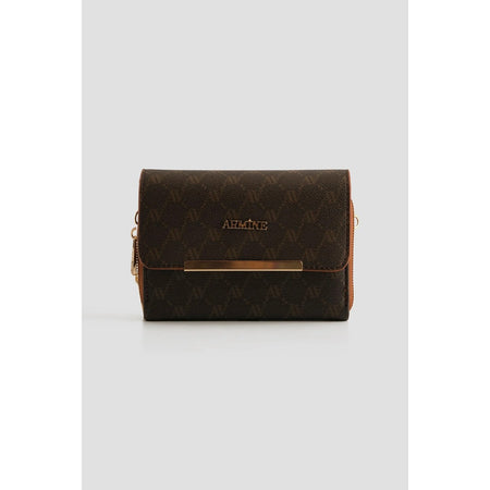 Armine Model Polka Dot Handbag Brown - MALLTURK