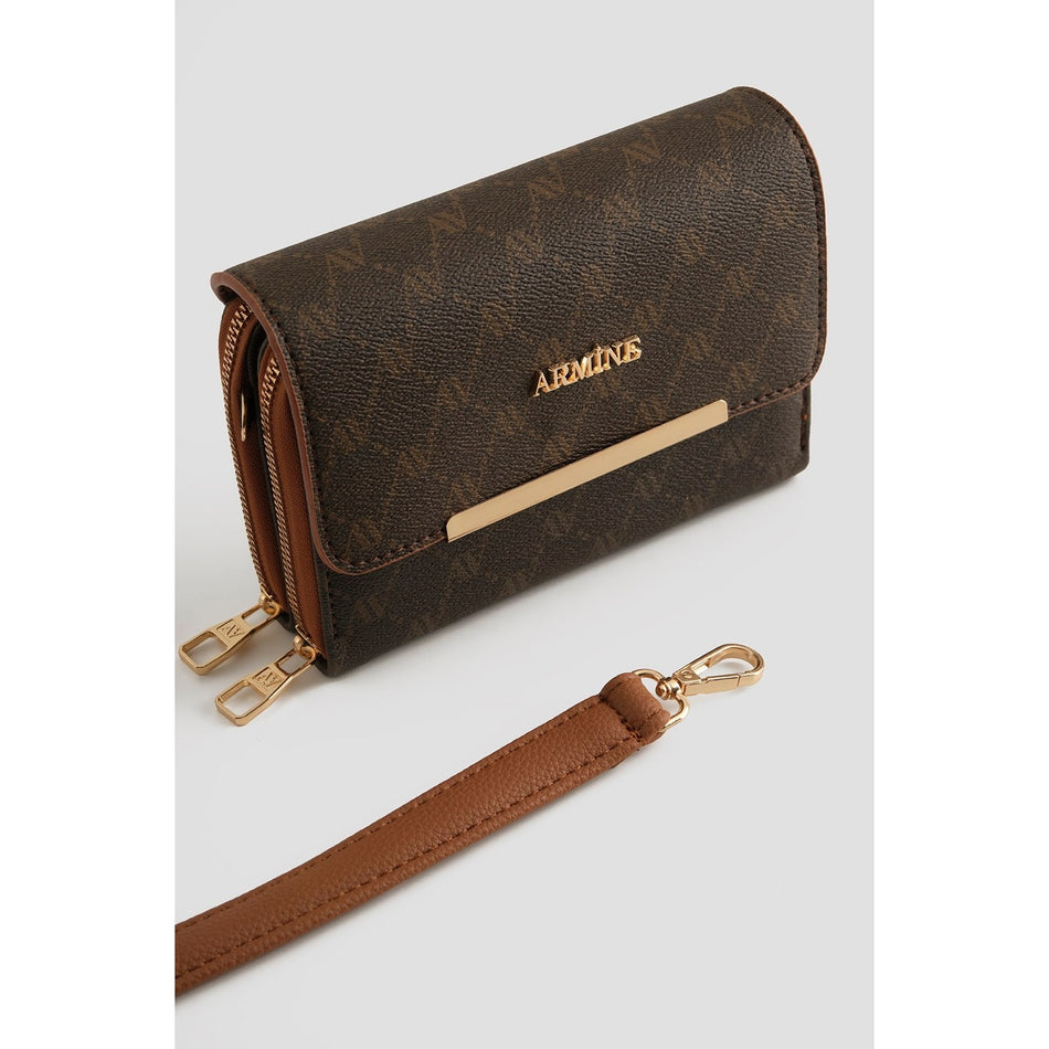 Armine Model Polka Dot Handbag Brown - MALLTURK