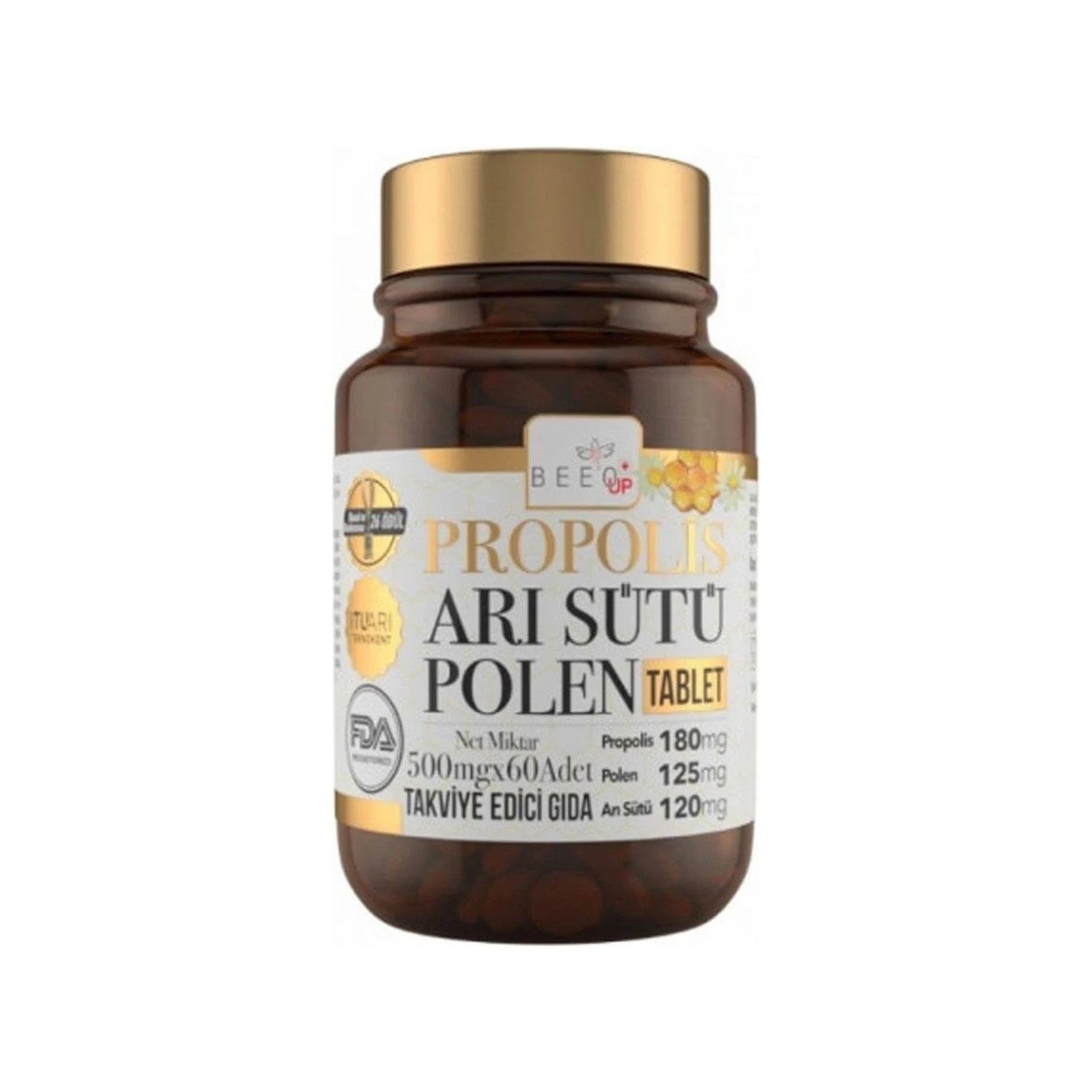 BEE'O Up Propolis Royal Jelly Bee Pollen Adult 60 Tablet