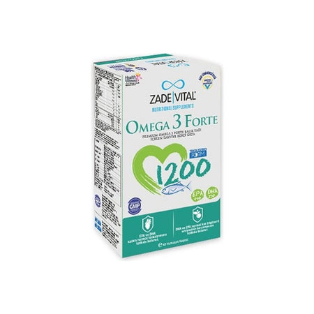 Zade Vital Omega 3 Forte Dogal with Immune Support Destekli Energy Support 40 Softgel - MALLTURK