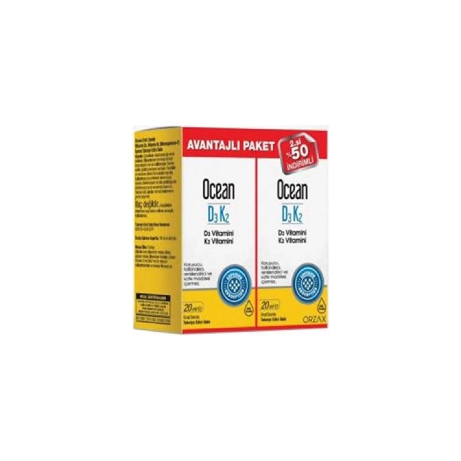Orzax Ocean D3K2 Drops 20 ml + Ikincisi %50 Indirimli - MALLTURK