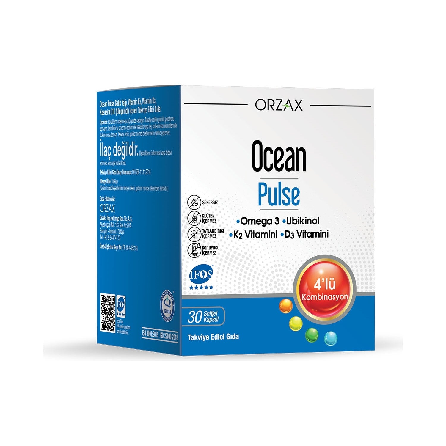 Orzax Ocean Pulse Omega 3 Fish Oil 30 Capsule - MALLTURK