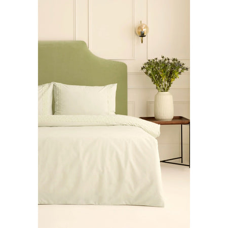Karaca Home Lunelle Lace Double Duvet Cover Set Sage Green - MALLTURK