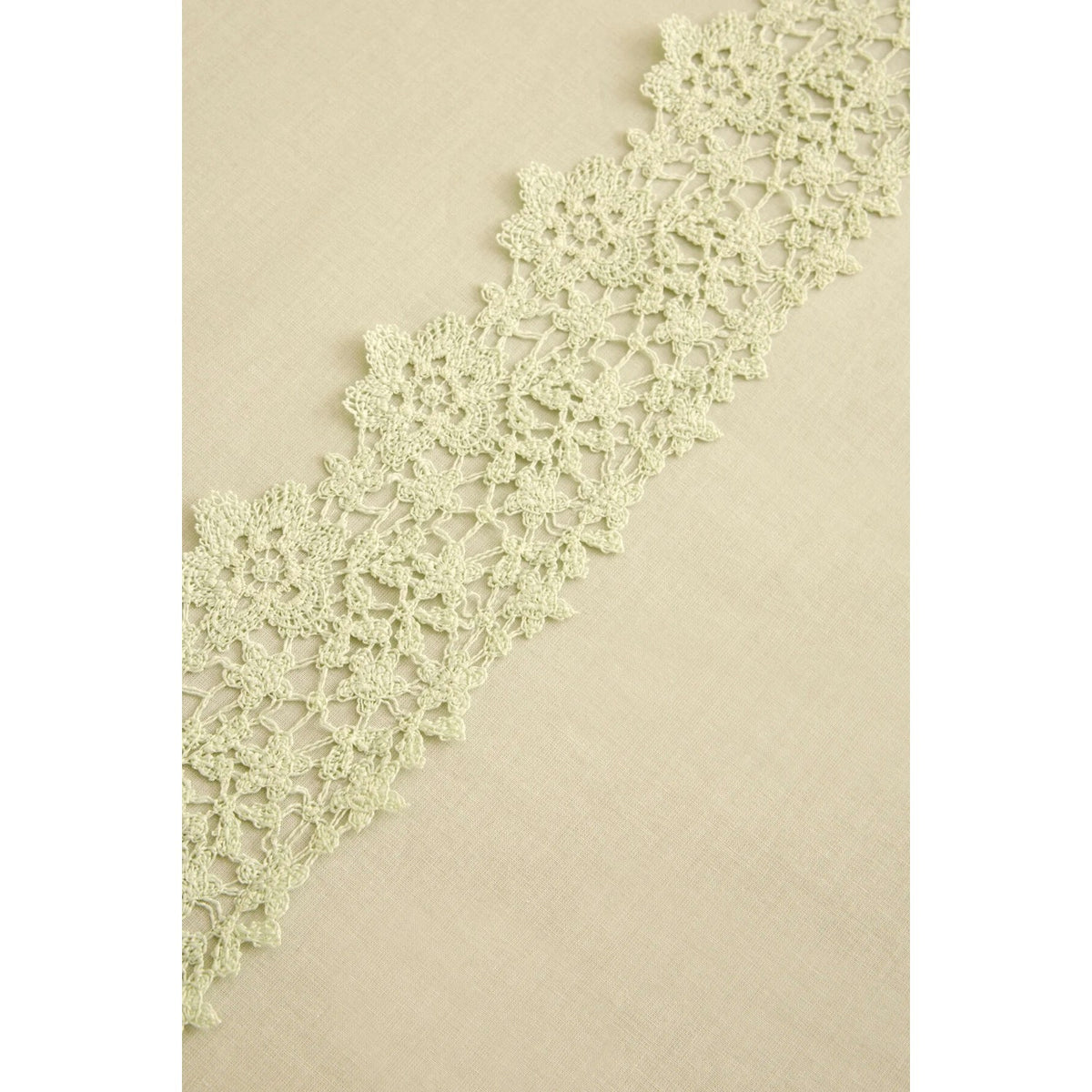 Karaca Home Lunelle Lace Double Duvet Cover Set Sage Green - MALLTURK