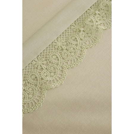 Karaca Home Velisse Lace Double Duvet Cover Set Sage Green - MALLTURK