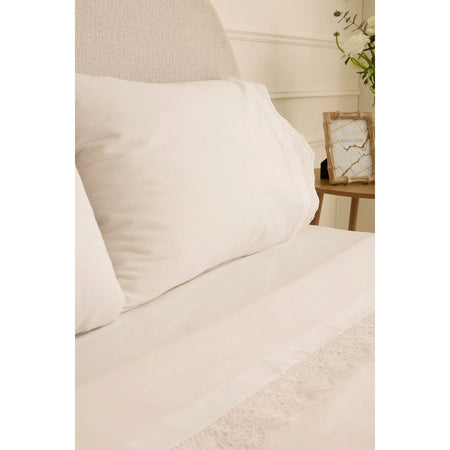 Karaca Home Velisse Lace Double Duvet Cover Set White - MALLTURK
