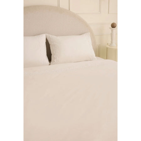 Karaca Home Lunelle Lace Double Duvet Cover Set White - MALLTURK