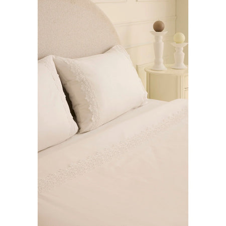 Karaca Home Lunelle Lace Double Duvet Cover Set White - MALLTURK