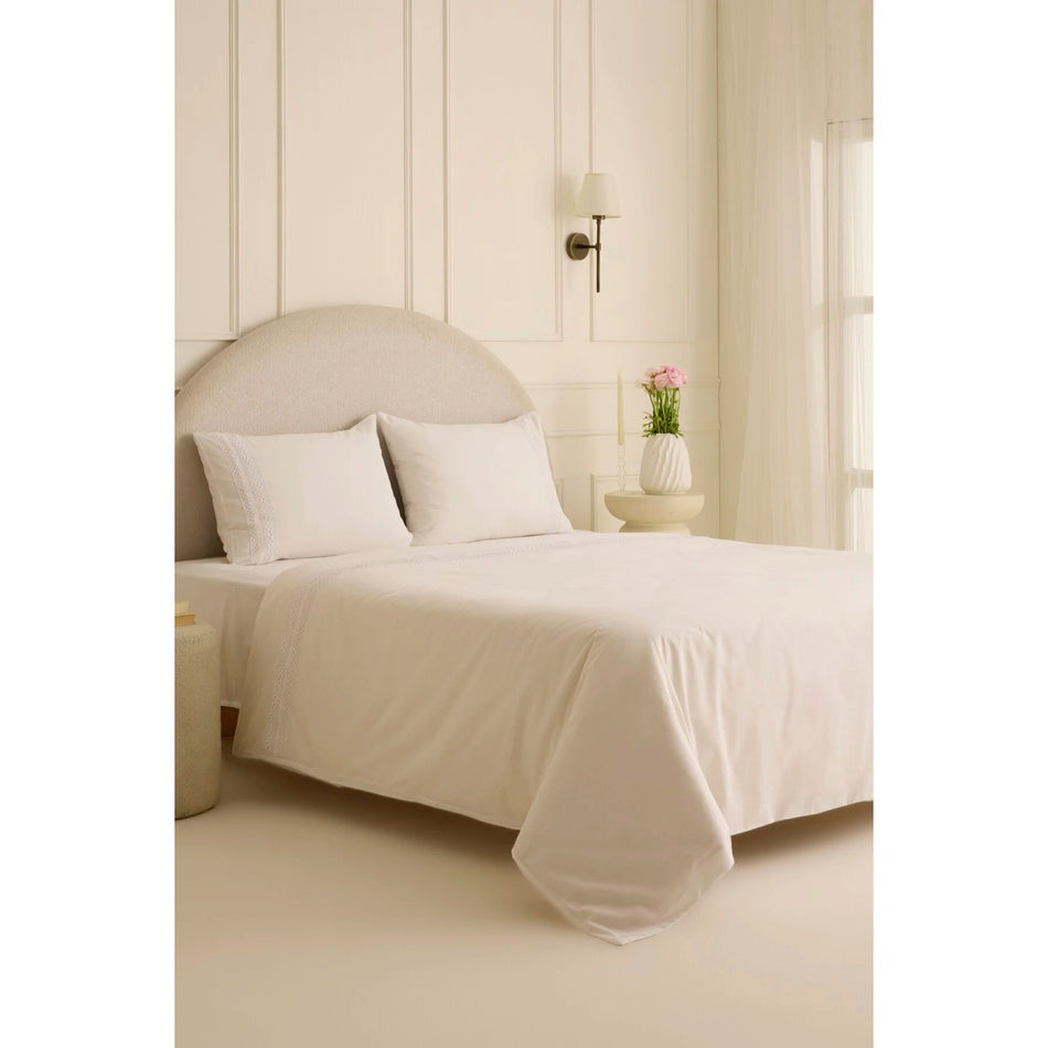 Karaca Home Ricamo Lace Double Duvet Cover Set White - MALLTURK