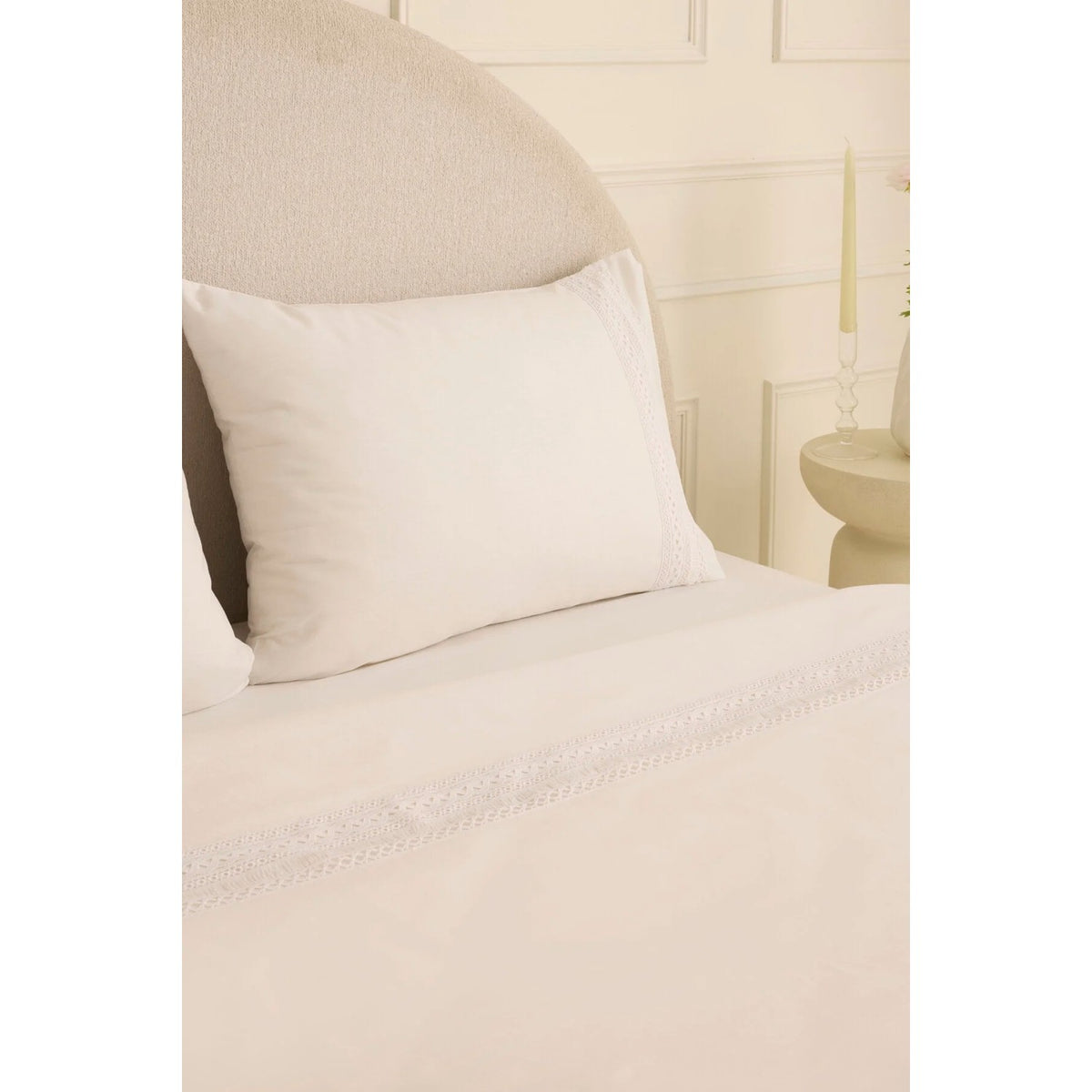 Karaca Home Ricamo Lace Double Duvet Cover Set White - MALLTURK
