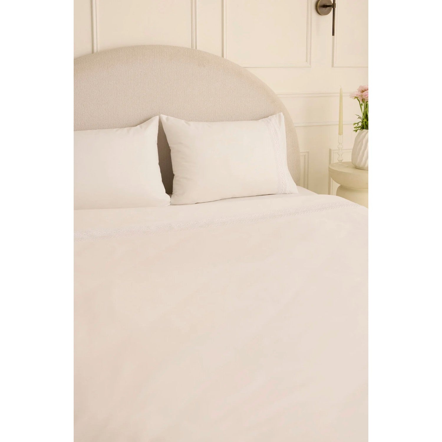 Karaca Home Ricamo Lace Double Duvet Cover Set White - MALLTURK