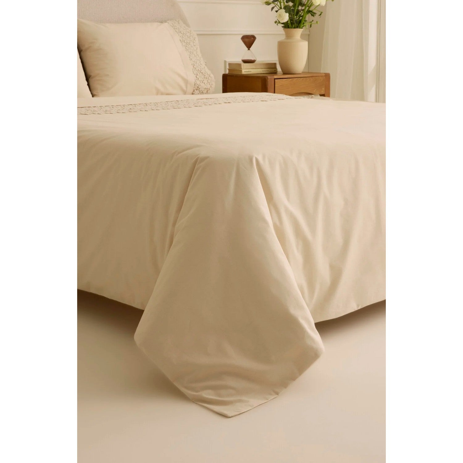 Karaca Home Rosal Embroidered Double Duvet Cover Set Beige - MALLTURK