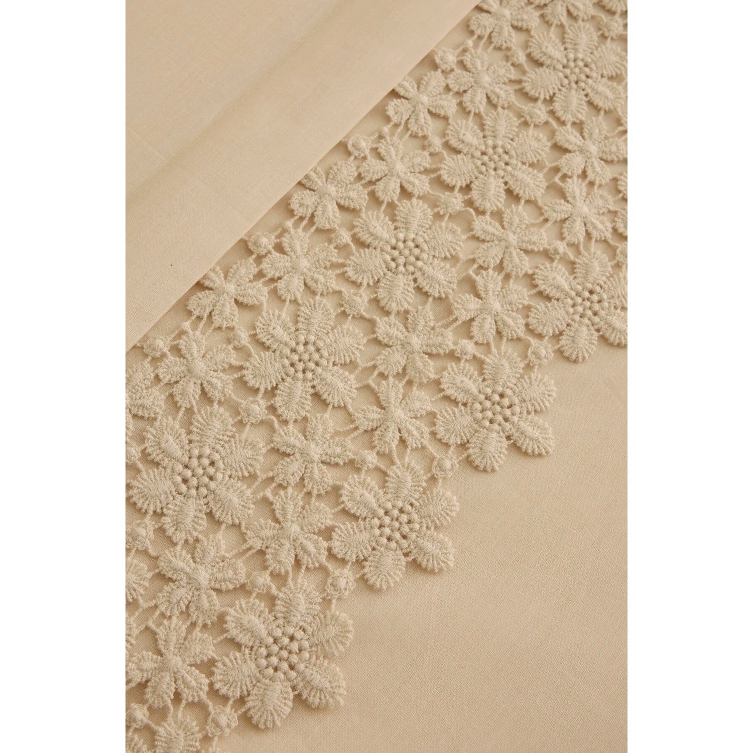 Karaca Home Rosal Embroidered Double Duvet Cover Set Beige - MALLTURK
