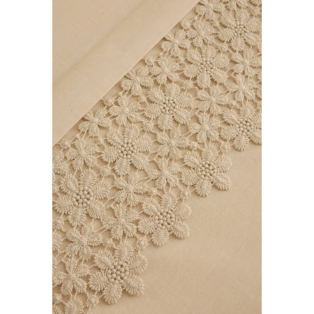 Karaca Home Rosal Embroidered Double Duvet Cover Set Beige - MALLTURK
