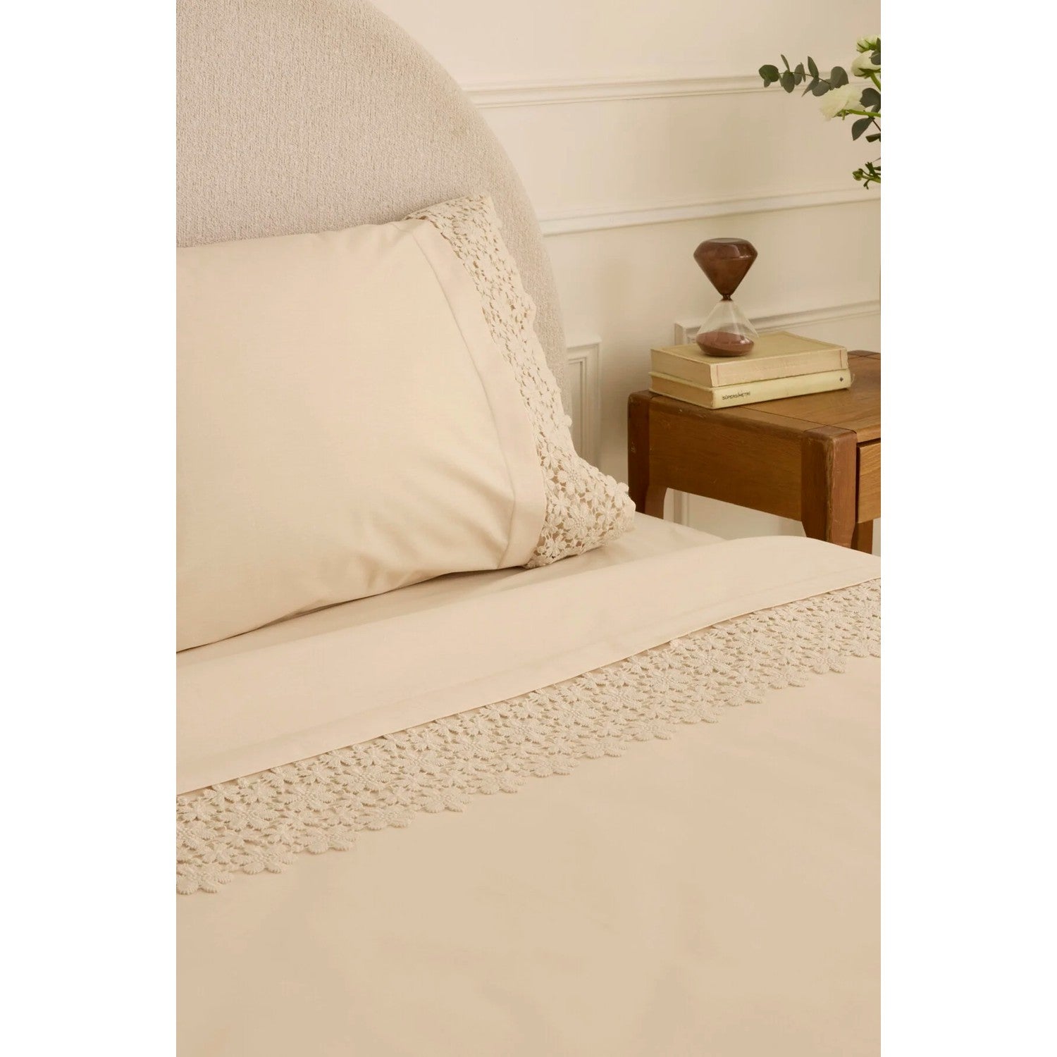 Karaca Home Rosal Embroidered Double Duvet Cover Set Beige - MALLTURK