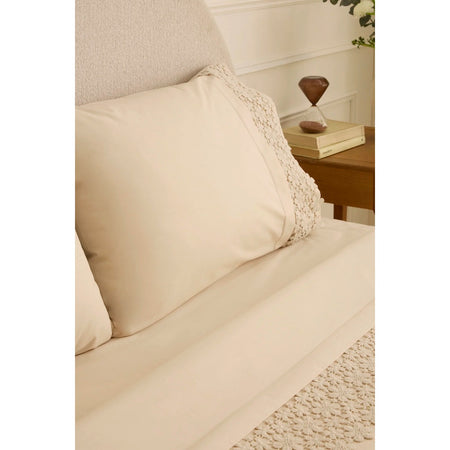 Karaca Home Rosal Embroidered Double Duvet Cover Set Beige - MALLTURK